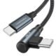 CableCreation Right Angle Usb C To C Cable 240W,10Ft 5A Type C Fast Charging Cable,Braided Usb C To C Cord For iPhone 15 Pro Max,Macbook Pro/Air,iPad Pro/Air/Mini,Galaxy S24/S24 Ultra/S23/S22,Black