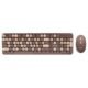 Aula AC306 Wireless Keyboard with Retro Keys and 1600 DPI Mouse Combo | 2.4GHz Wireless Keyboard with Mouse Combo for Desktop/Laptop and Devices with USB Support (Mix Brown)