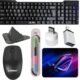 Henture Prodot 7 Keyboard Mouse with Usb Light, OTG, Mobile Stand and Cable protector Combo Set??(Black)