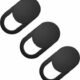 dhruvga Webcam Cover Slide Compatible with Laptop, Phone, Tab(Pack of 3)(DHV-WBC-0183) Combo Set??(Black)